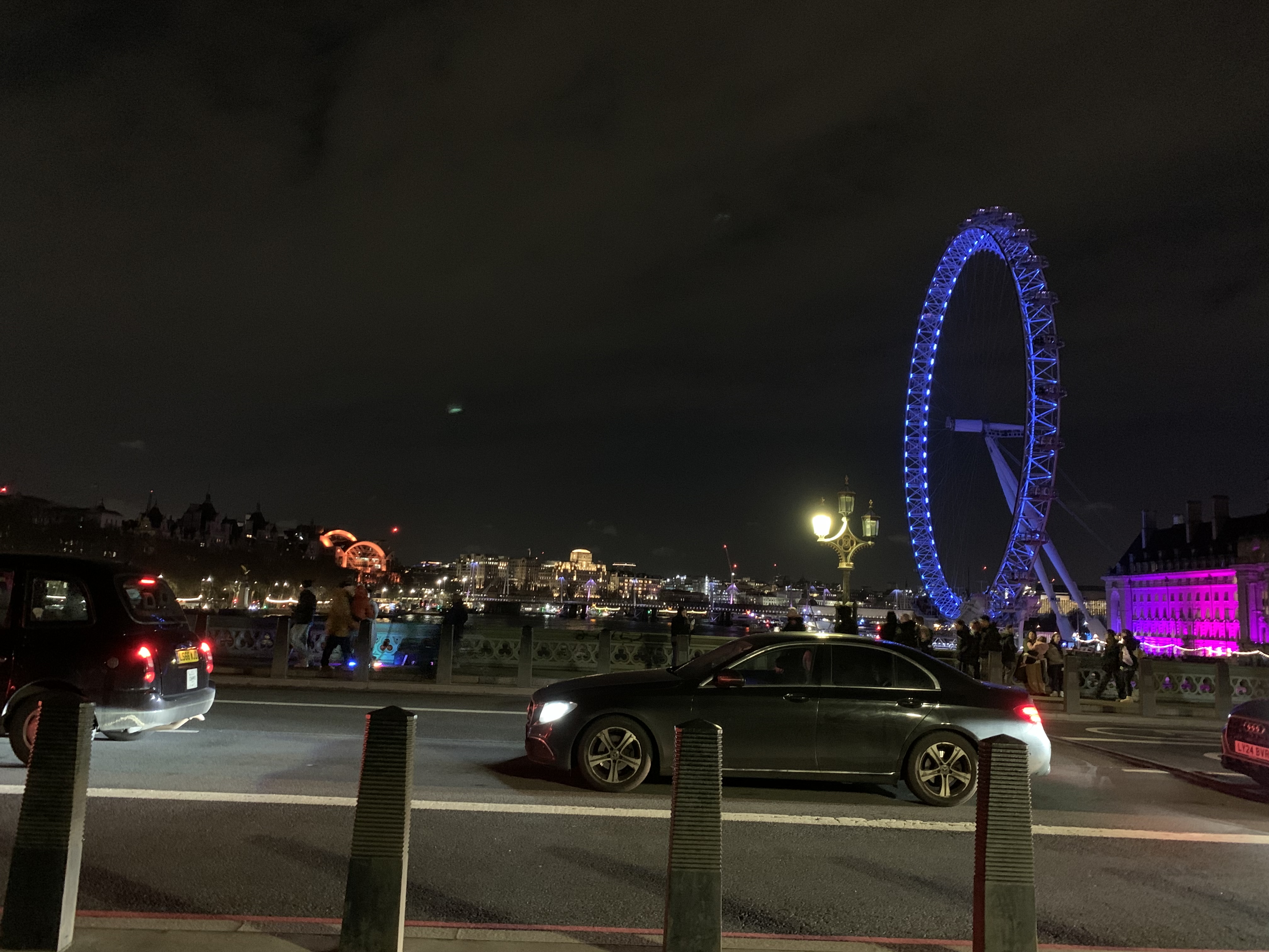 The London Eye, all aglow